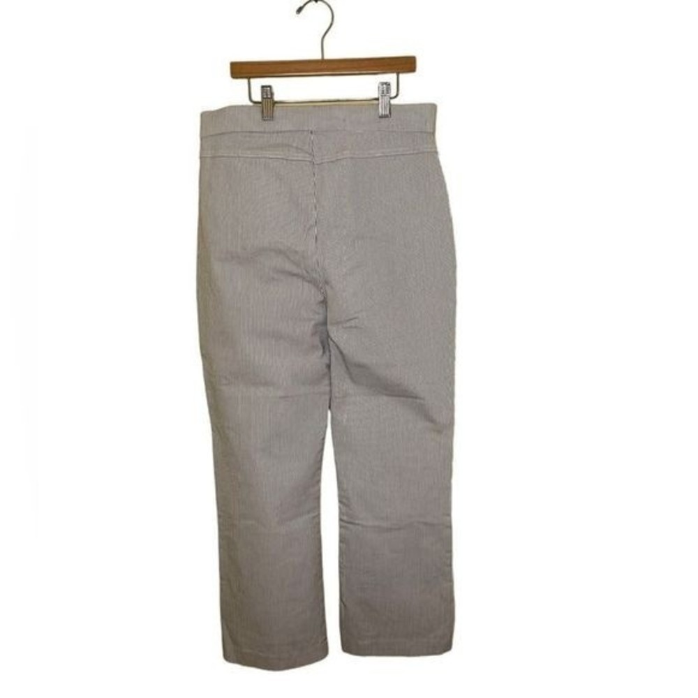 Free People Florence Crop Flare Railroad Stripe Pants Blue White Size Medium - Picture 7 of 14